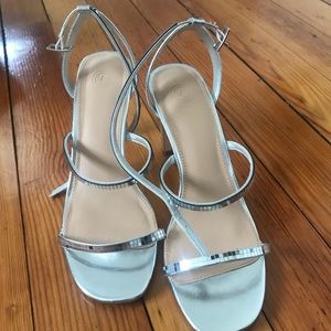 Silver Urban Outfitters Heels, Size 8